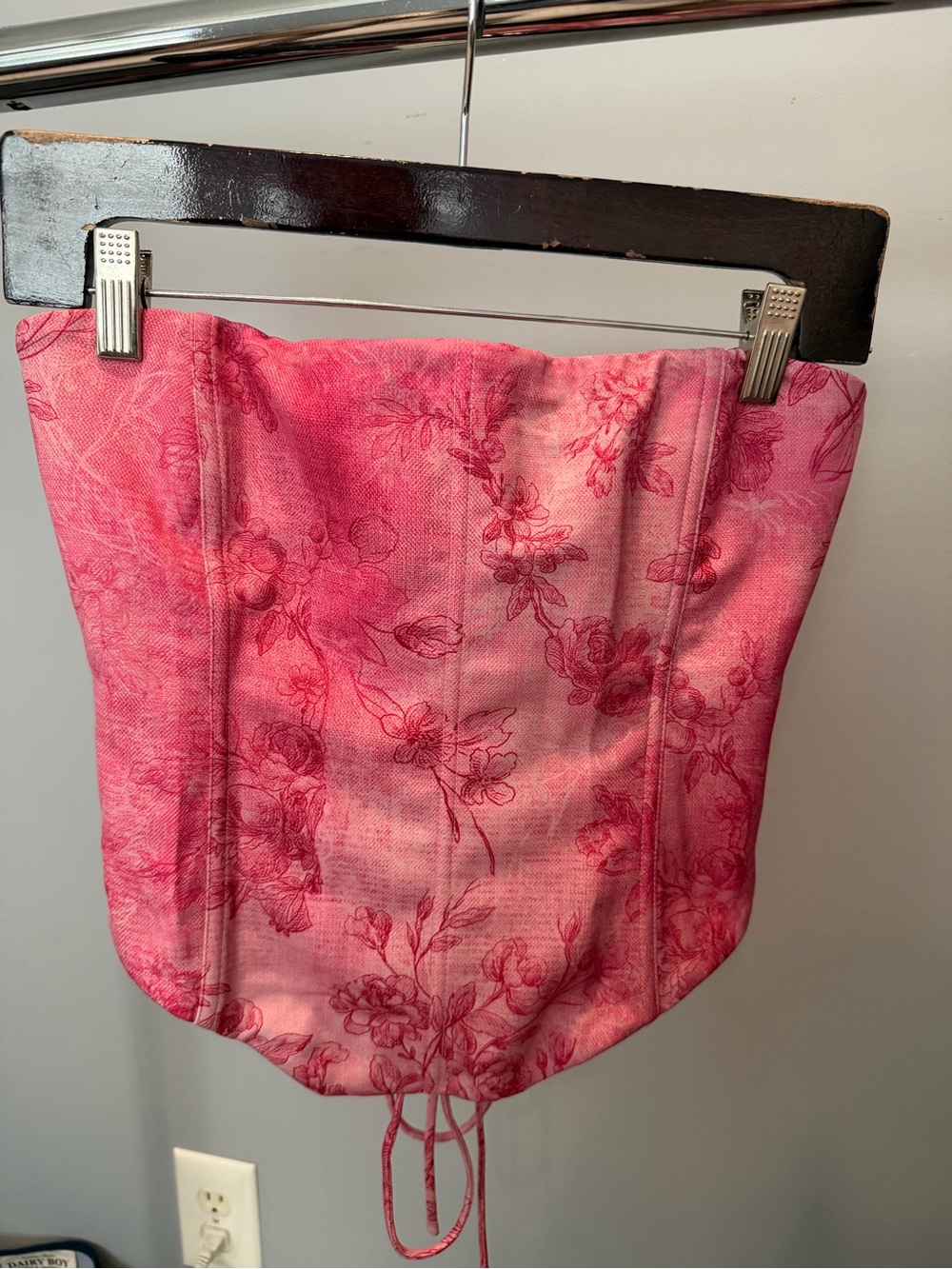 Pink Floral Print Corset